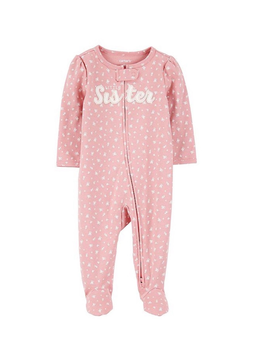 Carter's Pink 'Little Sister' Floral Footed One-Piece